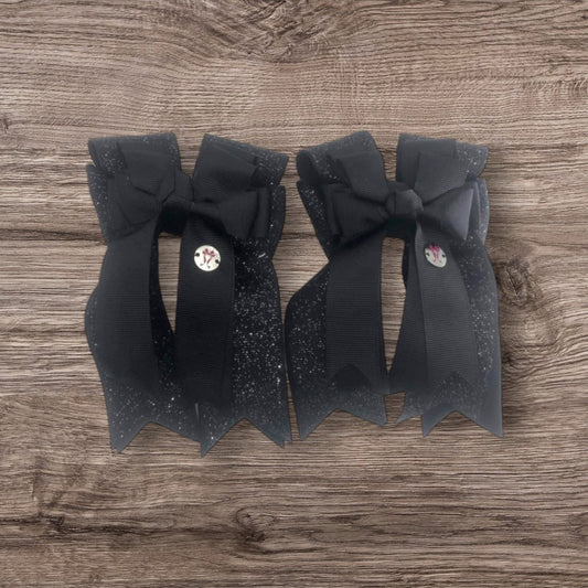 Pony Tail Bows - Black Solid