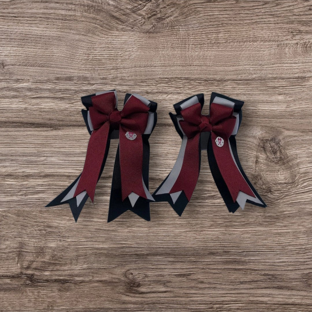 Pony Tail Bows - Cabnernet & Black