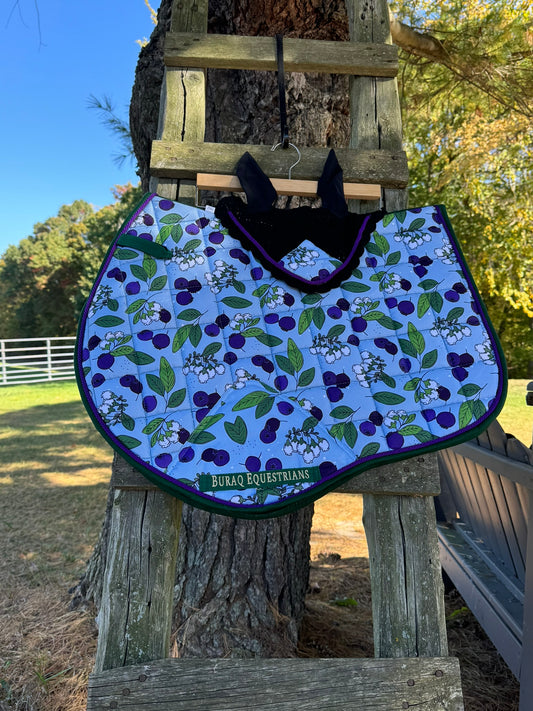 Saddle Pad w/ Bonnet - Blueberry Print