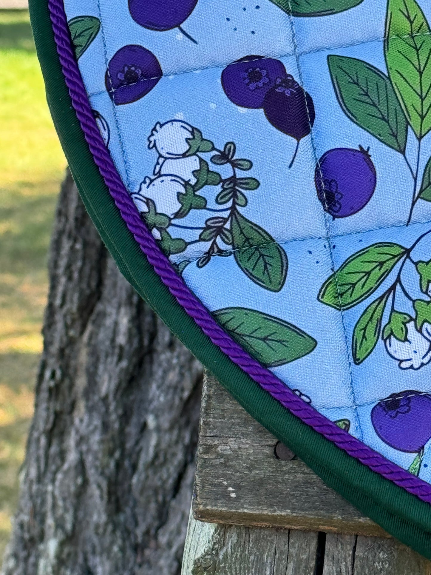 Saddle Pad w/ Bonnet - Blueberry Print